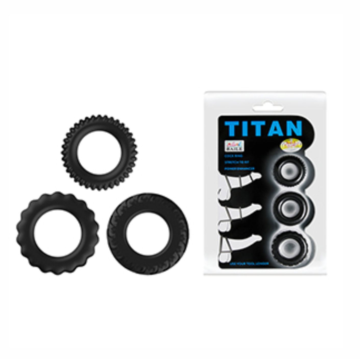 Titan 3pk Cock Rings Black