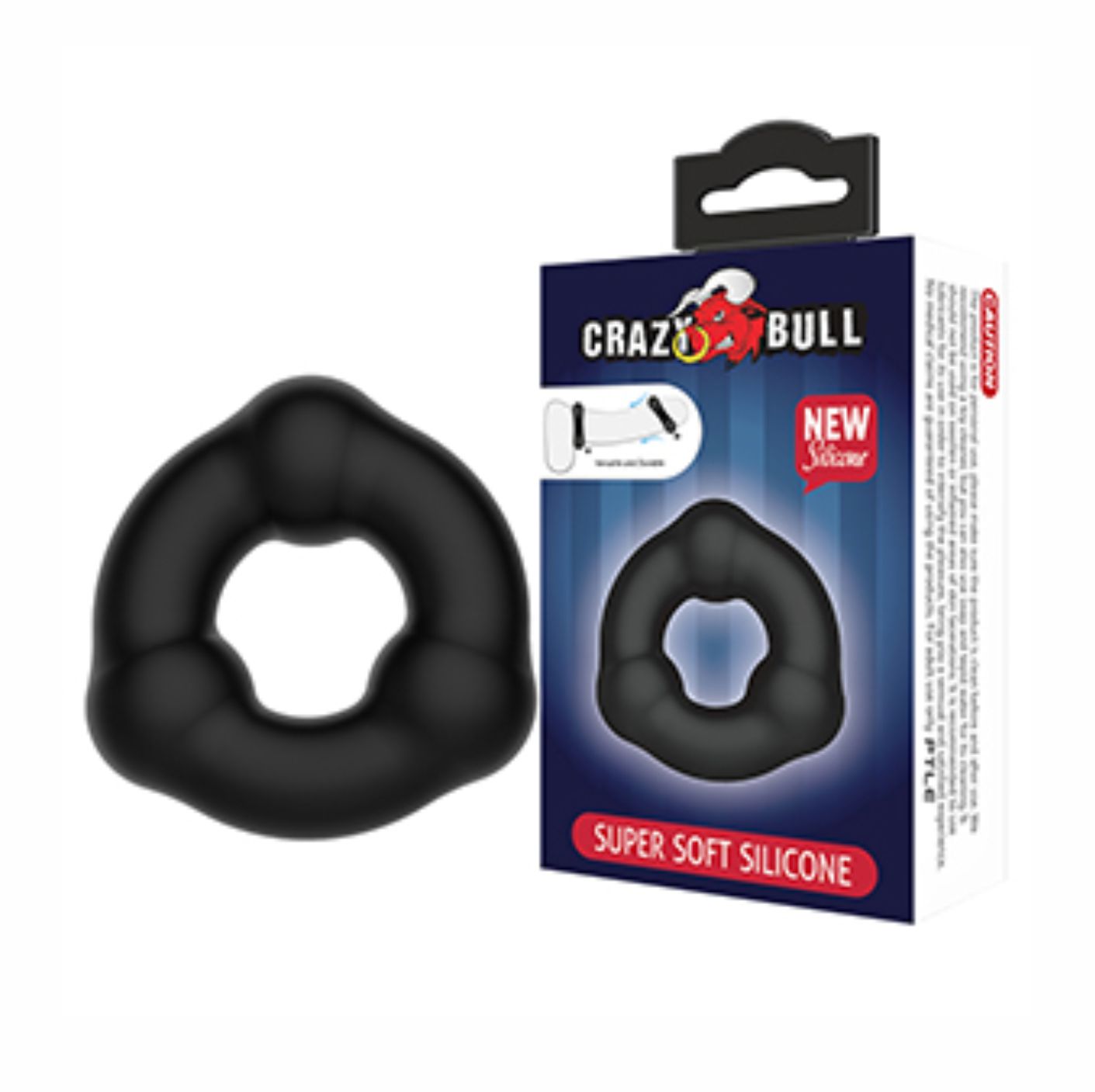 Ribbed Silicone Ring "Crazy Bull" 18mm